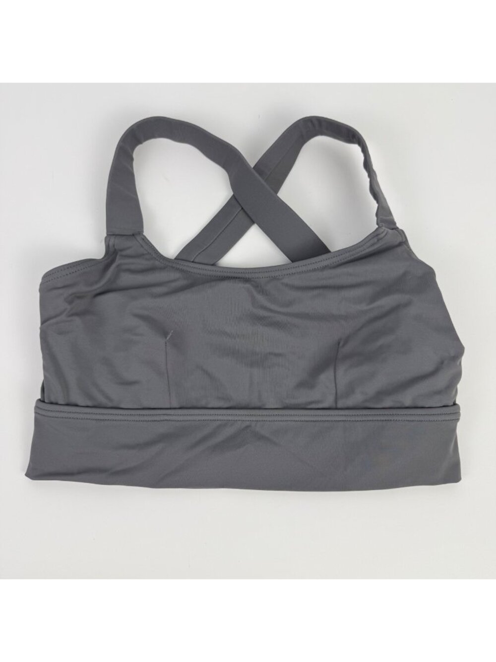Balera Criss-Cross Back Bra Top Scoop-Neck Gray Size S